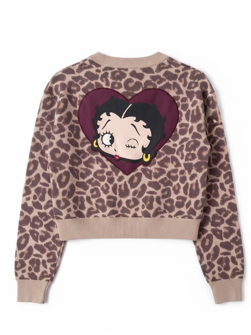 Betty Boop Leopard Print Cardigan Size XS